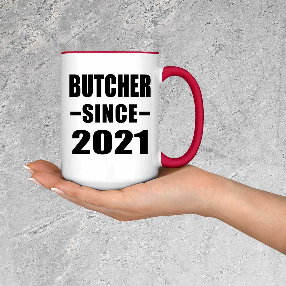 Butcher Since 2021 - 15oz Accent Mug Red