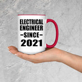 Electrical Engineer Since 2021 - 15oz Accent Mug Red