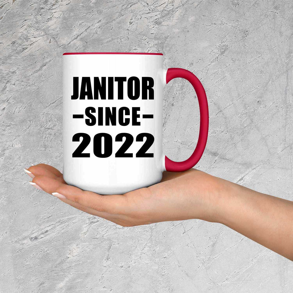 Janitor Since 2022 - 15oz Accent Mug Red