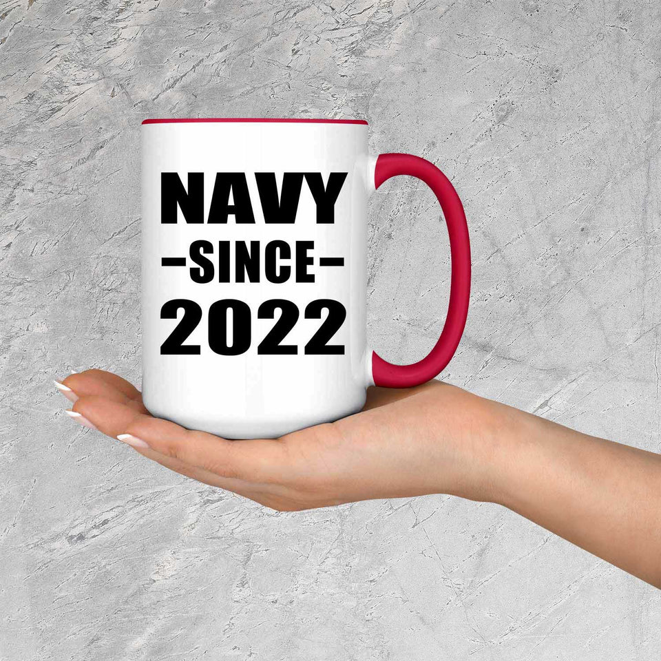 Navy Since 2022 - 15oz Accent Mug Red