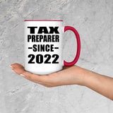 Tax Preparer Since 2022 - 15oz Accent Mug Red