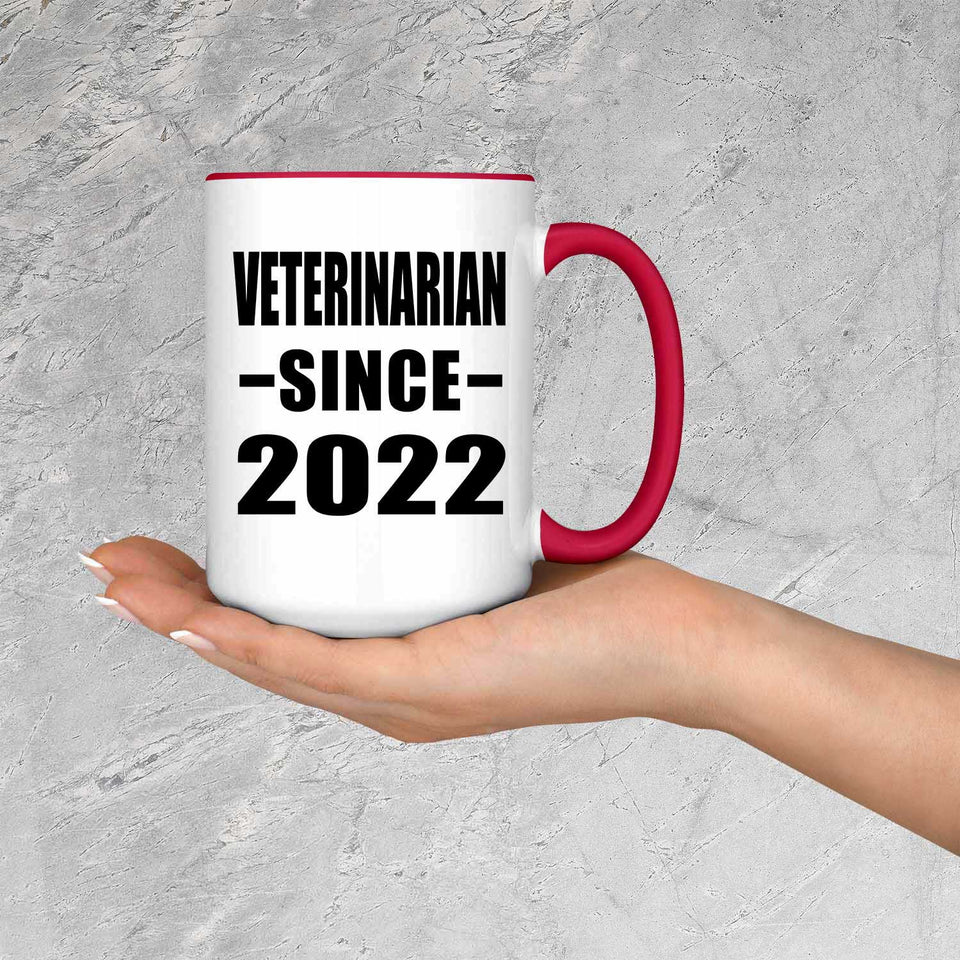 Veterinarian Since 2022 - 15oz Accent Mug Red