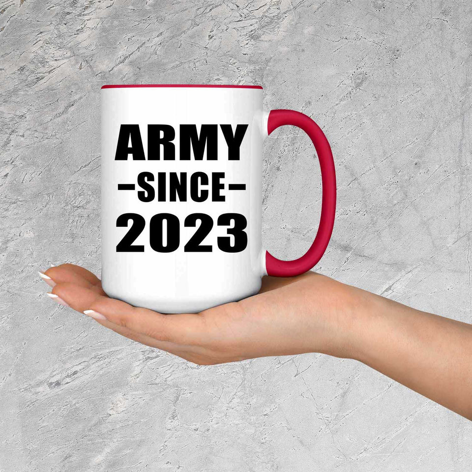 Army Since 2023 - 15oz Accent Mug Red
