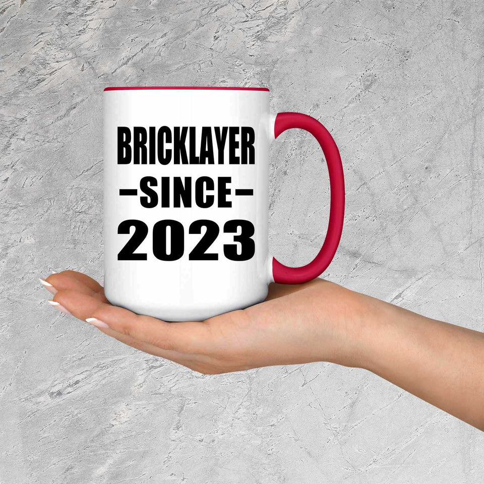 Bricklayer Since 2023 - 15oz Accent Mug Red