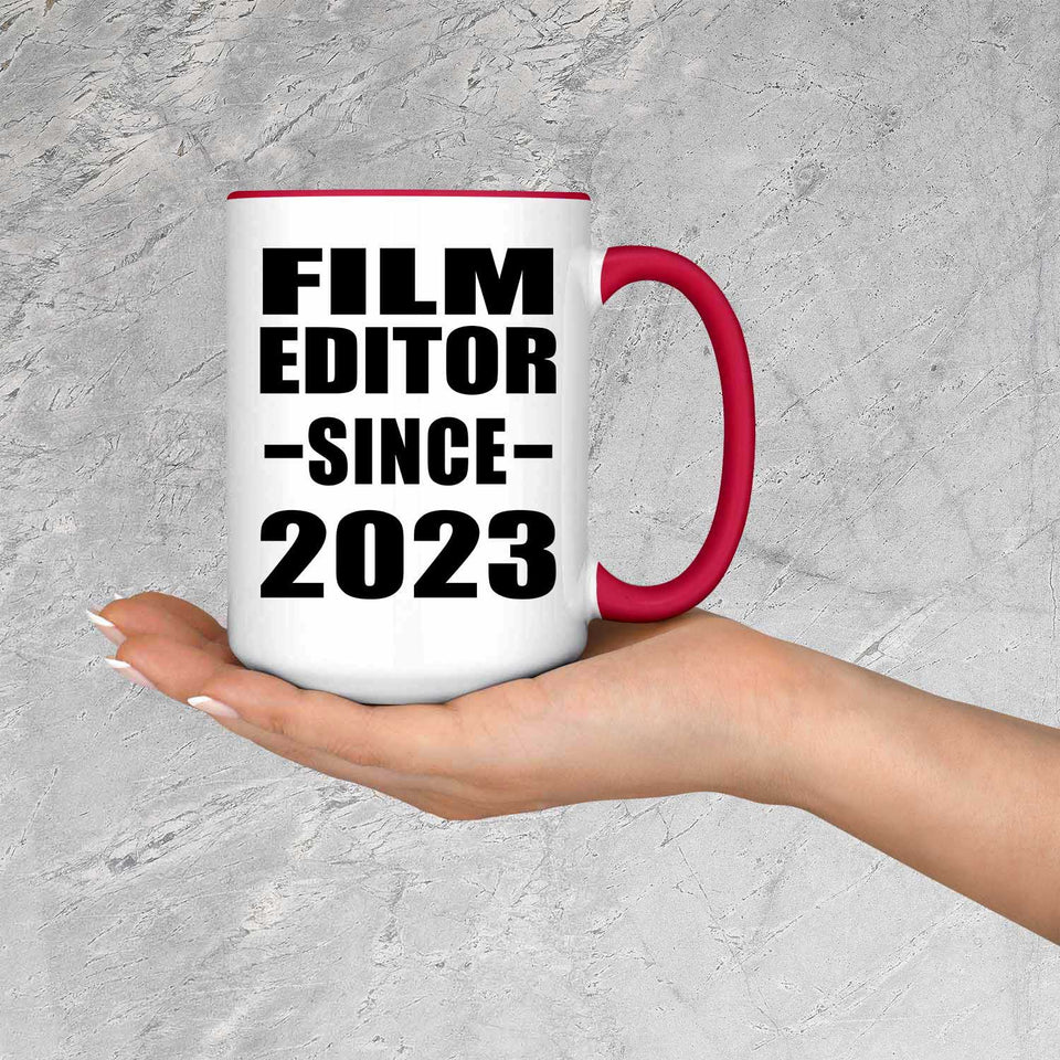 Film Editor Since 2023 - 15oz Accent Mug Red