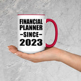 Financial Planner Since 2023 - 15oz Accent Mug Red
