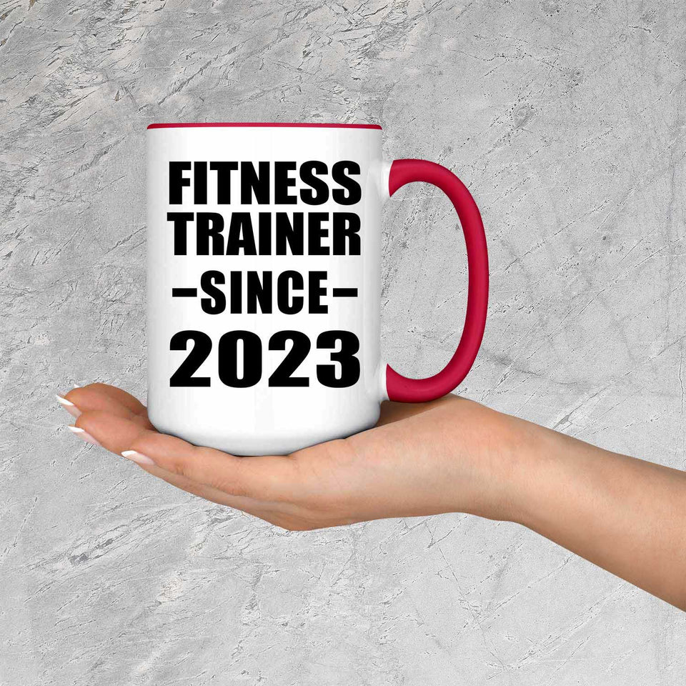 Fitness Trainer Since 2023 - 15oz Accent Mug Red