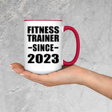 Fitness Trainer Since 2023 - 15oz Accent Mug Red