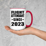Flight Attendant Since 2023 - 15oz Accent Mug Red