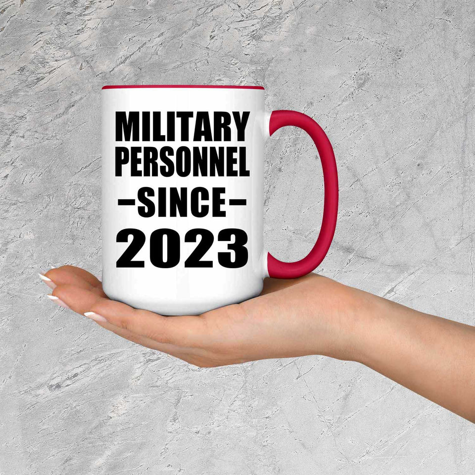 Military Personnel Since 2023 - 15oz Accent Mug Red