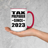 Tax Preparer Since 2023 - 15oz Accent Mug Red