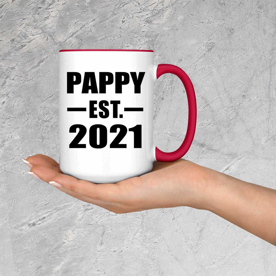 Pappy Established EST. 2021 - 15oz Accent Mug Red