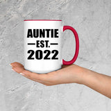 Auntie Established EST. 2022 - 15oz Accent Mug Red