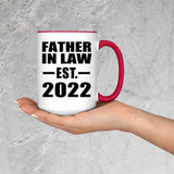 Father In Law Established EST. 2022 - 15oz Accent Mug Red