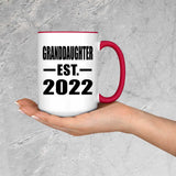 Granddaughter Established EST. 2022 - 15oz Accent Mug Red