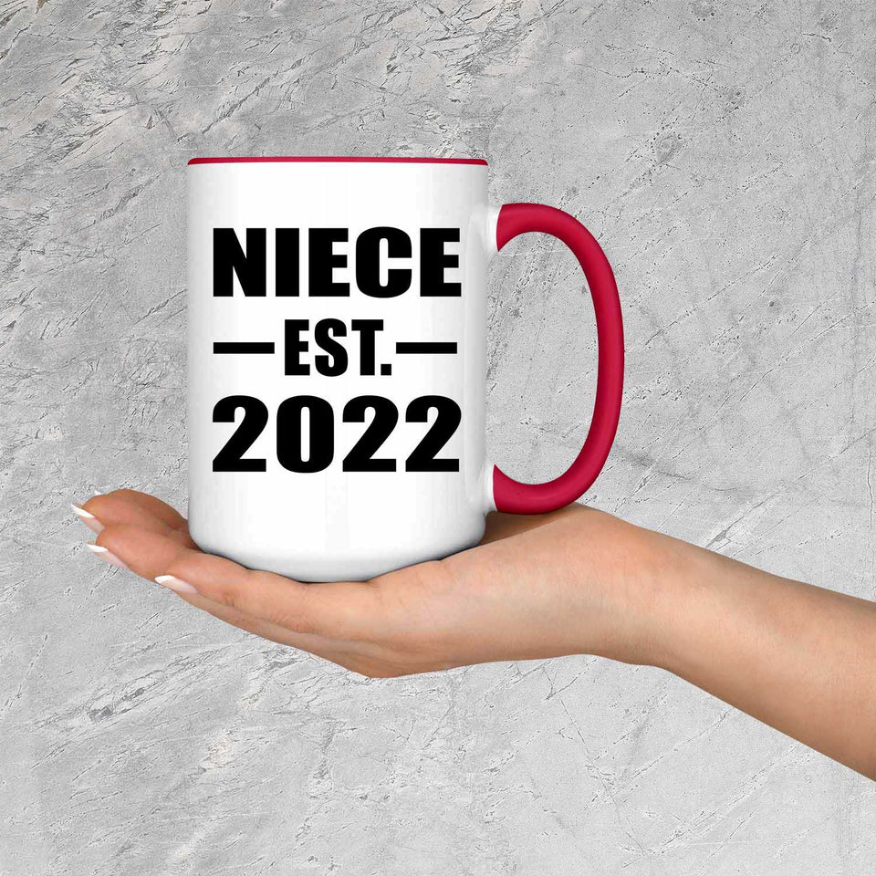 Niece Established EST. 2022 - 15oz Accent Mug Red
