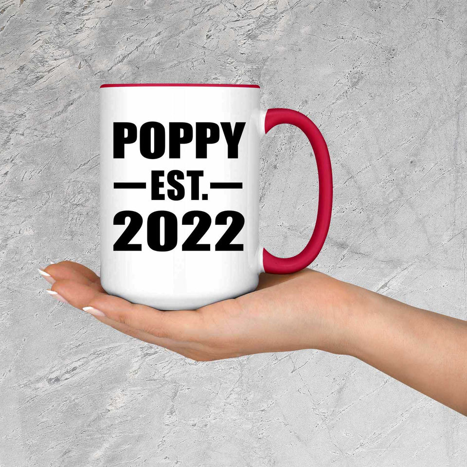 Poppy Established EST. 2022 - 15oz Accent Mug Red
