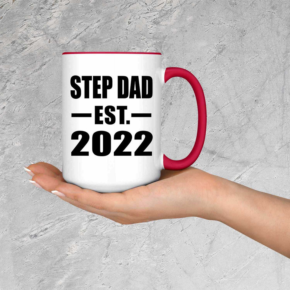 Step Dad Established EST. 2022 - 15oz Accent Mug Red
