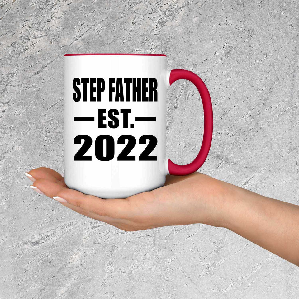 Step Father Established EST. 2022 - 15oz Accent Mug Red