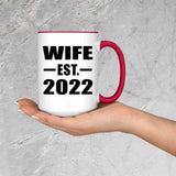 Wife Established EST. 2022 - 15oz Accent Mug Red