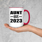 Aunt Established EST. 2023 - 15oz Accent Mug Red