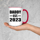 Daddy Established EST. 2023 - 15oz Accent Mug Red