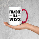 Fiancee Established EST. 2023 - 15oz Accent Mug Red