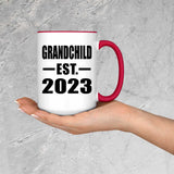 Grandchild Established EST. 2023 - 15oz Accent Mug Red