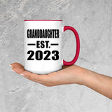 Granddaughter Established EST. 2023 - 15oz Accent Mug Red