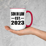 Son In Law Established EST. 2023 - 15oz Accent Mug Red