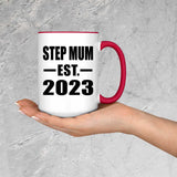 Step Mum Established EST. 2023 - 15oz Accent Mug Red
