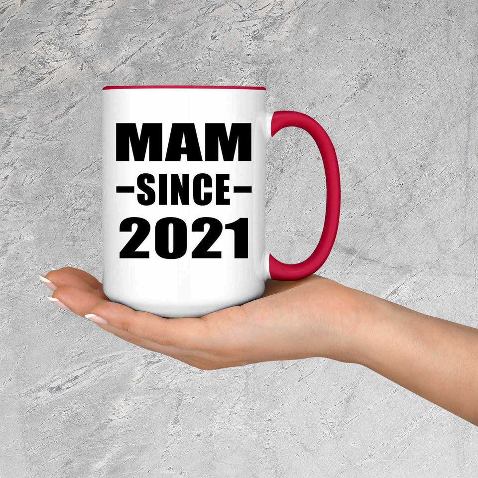 Mam Since 2021 - 15oz Accent Mug Red