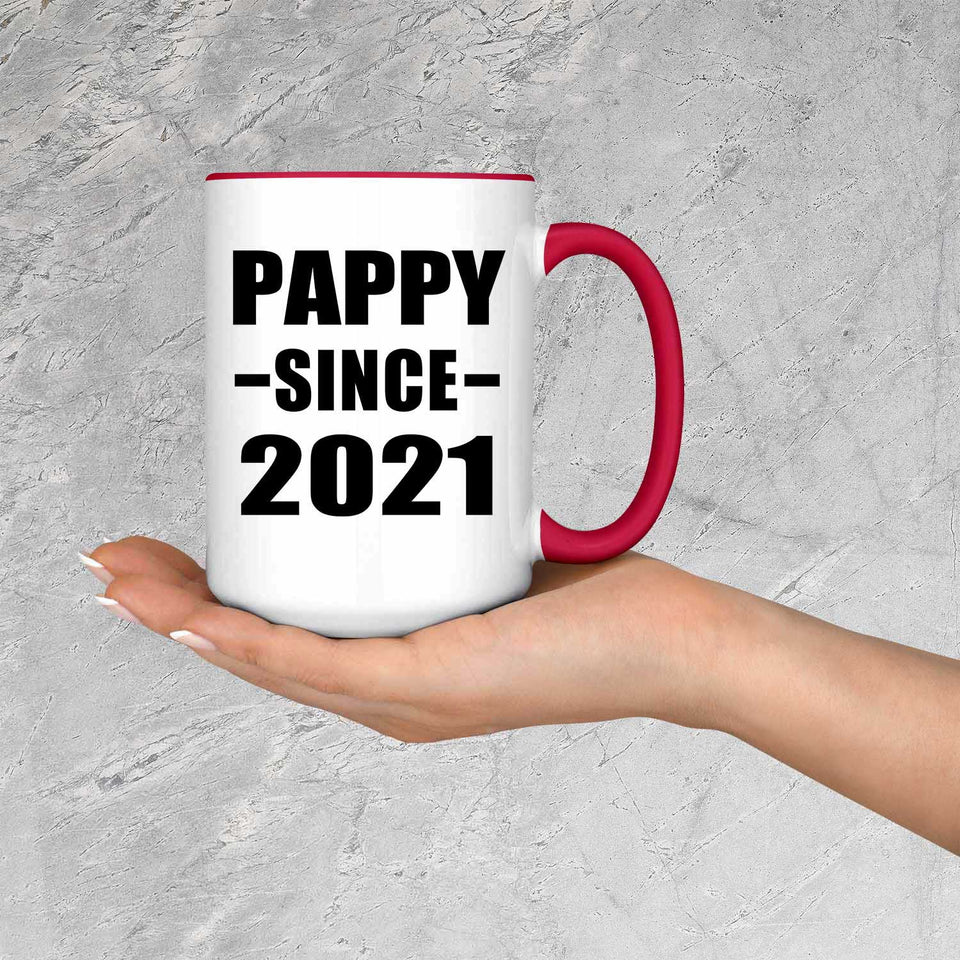 Pappy Since 2021 - 15oz Accent Mug Red