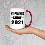 Step Father Since 2021 - 15oz Accent Mug Red
