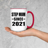 Step Mum Since 2021 - 15oz Accent Mug Red
