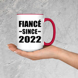Fiance Since 2022 - 15oz Accent Mug Red