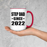 Step Dad Since 2022 - 15oz Accent Mug Red