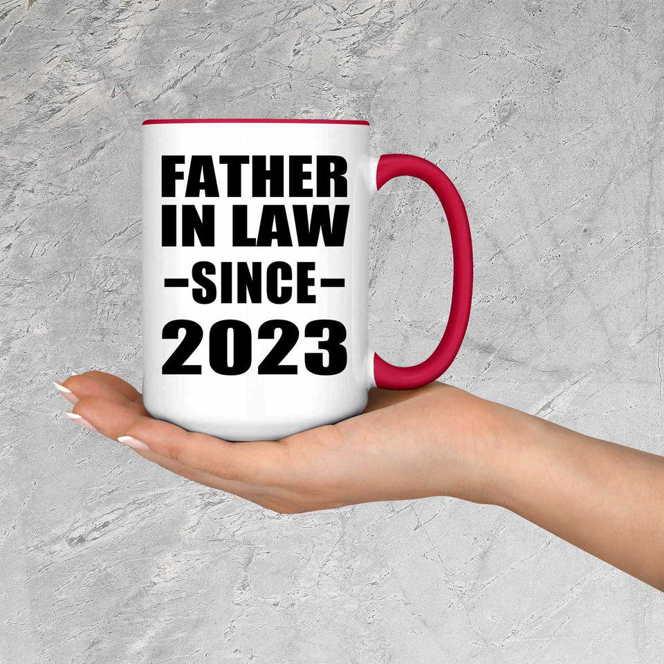 Father In Law Since 2023 - 15oz Accent Mug Red