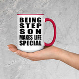 Being Step Son Makes Life Special - 15oz Accent Mug Red
