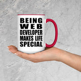 Being Web Developer Makes Life Special - 15oz Accent Mug Red