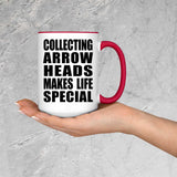 Collecting Arrow Heads Makes Life Special - 15oz Accent Mug Red