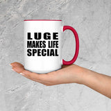 Luge Makes Life Special - 15oz Accent Mug Red