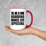 Skim Boarding Makes Life Special - 15oz Accent Mug Red