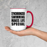 Synchronized Swimming Makes Life Special - 15oz Accent Mug Red