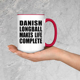 Danish Longball Makes Life Complete - 15oz Accent Mug Red