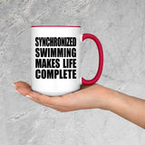 Synchronized Swimming Makes Life Complete - 15oz Accent Mug Red