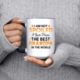 I Am Not Spoiled I Just Have The Best Grandpa In The World - 15oz Accent Mug Black