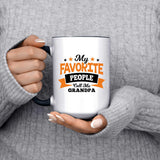 My Favorite People Call Me Grandpa - 15oz Accent Mug Black