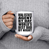 Real Estate Agent By Day World's Best Dad By Night - 15oz Accent Mug Black