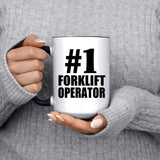 Number One #1 Forklift Operator - 15oz Accent Mug Black
